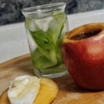Gourmet Turkish coffee with side of honey cream apple and cucumber tonic